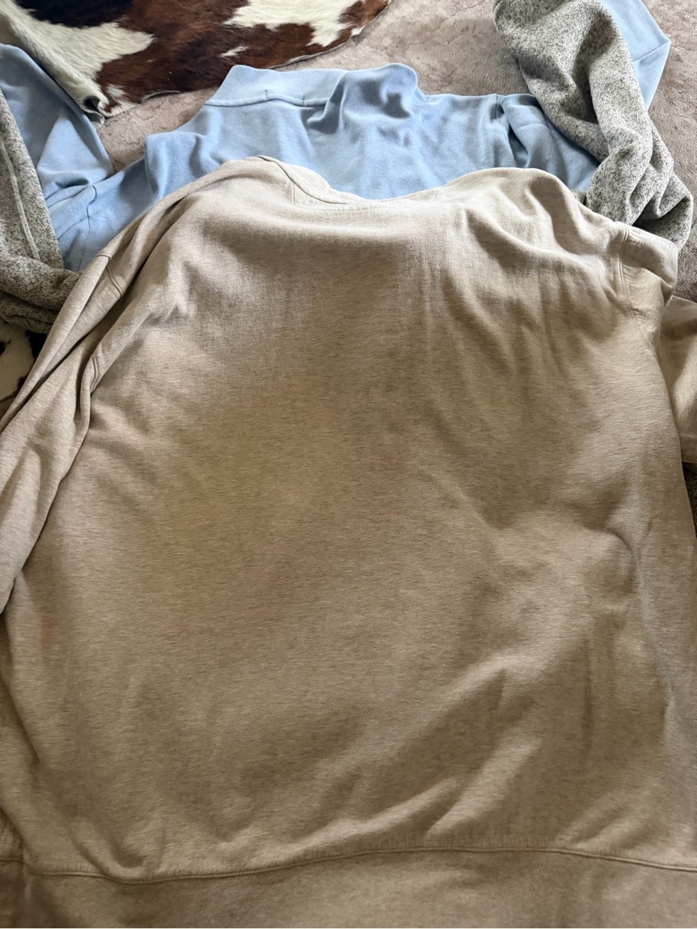 Polo by Ralph Lauren Two-Tone Zip-Up Sweater in Beige and Light Blue